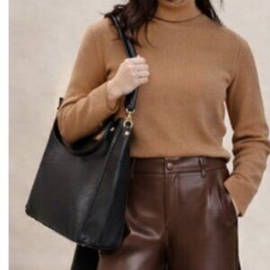 MG Collection Penelope 2-in-1 Bucket Tote Bag with Pouch Black, OS